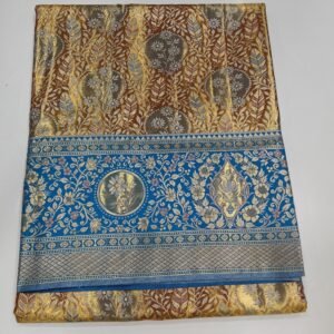 yellow tisssue zari warp brocade saree